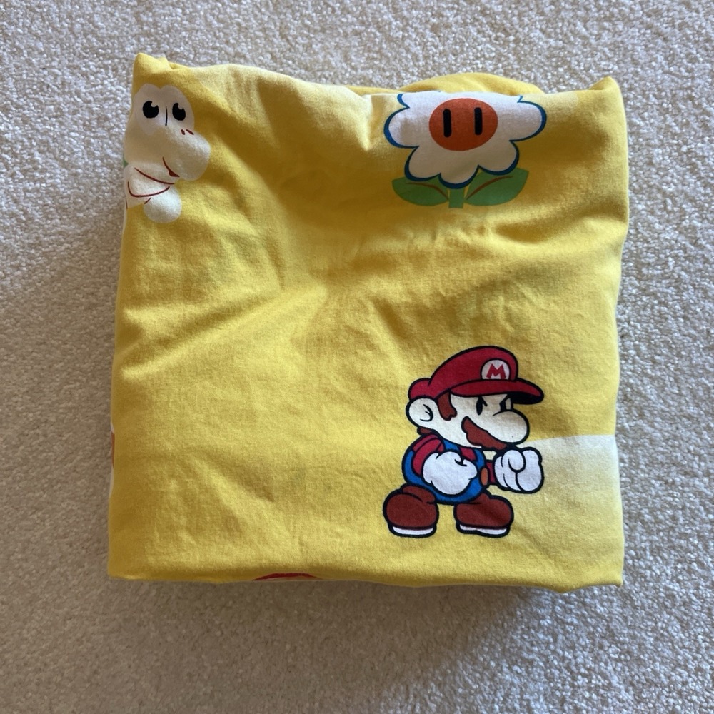 Vtg Super Mario Bros Bed Sheet 100% Cotton Japan Import Rare Read Description